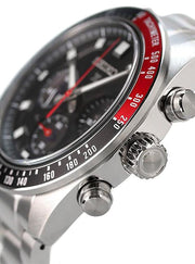 Seiko Prospex Speedtimer Solar Chronograph Black Dial Silver Steel Strap Watch for Men - SSC915