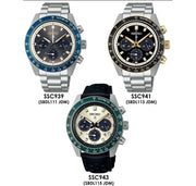 Seiko Prospex Speedtimer Solar Chronograph Grey Dial Silver Steel Strap Watch for Men - SSC939