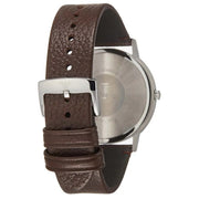 Emporio Armani Kappa Silver Dial Brown Leather Strap Watch for Men - AR11173