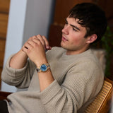 Citizen Tsuyosa 60 Automatic Blue Dial Rose Gold Steel Strap Watch for Men - NK0023-57L