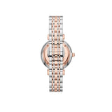 Emporio Armani Gianni T Bar Silver Dial Two Tone Steel Strap Watch for Women - AR11537