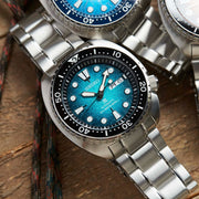 Seiko US Special Edition Automatic Green Dial Silver Steel Strap Watch for Men - SRPH57
