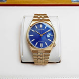 Citizen Tsuyosa 60 Automatic Blue Dial Rose Gold Steel Strap Watch for Men - NK0023-57L