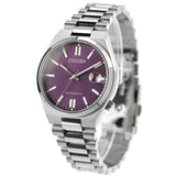 Citizen Tsuyosa Automatic Purple Dial Silver Steel Strap Watch for Men - NJ0200-50W