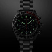 Seiko Prospex Speedtimer Solar Chronograph Black Dial Silver Steel Strap Watch for Men - SSC915
