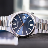 Citizen Tsuyosa Automatic Blue Dial Silver Steel Strap Watch for Men - NJ0200-50M