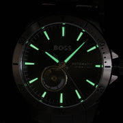Hugo Boss Troper Automatic Chronograph Green Dial Silver Steel Strap Watch for Men - 1514200