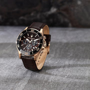 Maserati Competizione Chronograph Brown Dial Brown Leather Strap Watch for Men - R8871600001