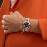 Citizen Tsuyosa Automatic Purple Dial Silver Steel Strap Watch for Men - NJ0200-50W