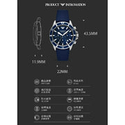 Emporio Armani World Explorer Chronograph Blue Dial Blue Nylon Strap Watch for Men - AR11588