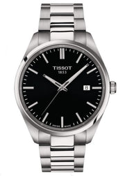 Tissot PR 100 Black Dial Silver Steel Strap Watch for Men - T150.410.11.051.00