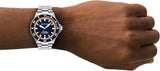 Emporio Armani Sea Explorer Blue Dial Silver Steel Strap Watch for Men - AR60090