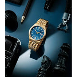 Citizen Tsuyosa 60 Automatic Blue Dial Rose Gold Steel Strap Watch for Men - NK0023-57L