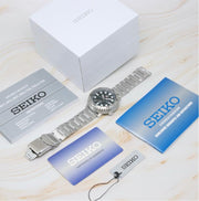 Seiko 5 Sports Automatic Black Dial Silver Steel Strap Watch for Men - SRPC61J1