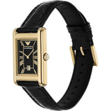 Emporio Armani Gino Black Dial Black Leather Strap Watch for Men - AR11666