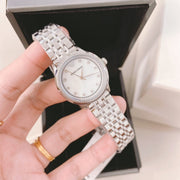 Emporio Armani Alpha Mother of Pearl Dial Silver Steel Strap Watch for Women - AR1803
