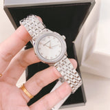 Emporio Armani Alpha Mother of Pearl Dial Silver Steel Strap Watch for Women - AR1803