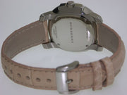 Burberry The Britain Diamonds Pink Dial Pink Leather Strap Watch for Women - BBY1802