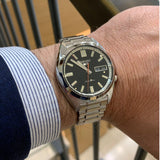 Seiko 5 Sports SNXS Series Automatic Black Dial Silver Steel Strap Watch for Men - SRPK89K1