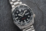 Seiko 5 Sports SKX Automatic Black Dial Silver Steel Strap Watch for Men - SRPL85K1