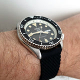 Seiko 5 Sports SKX Automatic Black Dial Black Silicone Strap Watch for Men - SRPD73K2