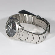 Seiko 5 Sports Flieger Automatic Black Dial Silver Steel Strap Watch for Men - SRPH27K1