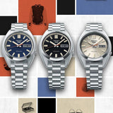 Seiko 5 Sports SNXS Automatic Blue Dial Silver Steel Strap Watch for Men - SRPK87K1