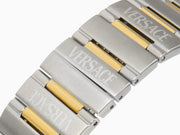 Versace Greca Logo Diver Quartz Green Dial Two Tone Steel Strap Watch for Men - VE8G00524