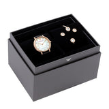 Emporio Armani Mia Mother of Pearl Dial Black Leather Strap Watch for Women - AR11598