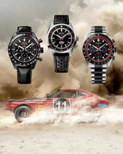 Seiko Prospex Speedtimer Solar Chronograph Datsun 240Z Collaboration Limited Edition Black Dial Two Tone Steel Strap Watch for Men - SSC957
