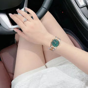 Versace Hellenyium Quartz Green Dial Two Tone Steel Strap Watch for Women - VE2S00422