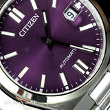 Citizen Tsuyosa Automatic Purple Dial Silver Steel Strap Watch for Men - NJ0200-50W