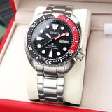 Seiko Prospex Sea Turtle Automatic Black Dial Silver Steel Strap Watch for Men - SRP789K1