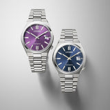 Citizen Tsuyosa Automatic Purple Dial Silver Steel Strap Watch for Men - NJ0200-50W