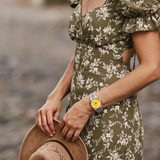 Citizen Tsuyosa Automatic Yellow Dial Silver Steel Strap Watch for Men - NJ0150-56Z