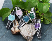 Citizen Tsuyosa Automatic Purple Dial Silver Steel Strap Watch for Men - NJ0200-50W