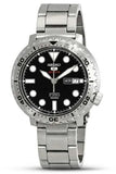 Seiko 5 Sports Automatic Black Dial Silver Steel Strap Watch for Men - SRPC61J1