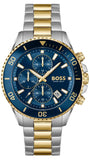 Hugo Boss Admiral Chronograph Blue Dial Two Tone Steel Strap Watch for Men - 1514257