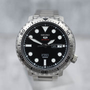 Seiko 5 Sports Automatic Black Dial Silver Steel Strap Watch for Men - SRPC61J1