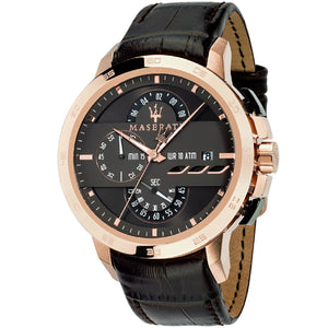 Maserati Ingegno Chronograph Brown Dial Brown Leather Strap Watch for Men - R88771639001