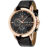 Maserati Ingegno Chronograph Brown Dial Brown Leather Strap Watch for Men - R88771639001
