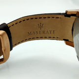 Maserati Ingegno Chronograph Brown Dial Brown Leather Strap Watch for Men - R88771639001