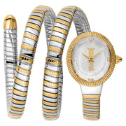 Just Cavalli After Party Silver Dial Two Tone Steel Strap Watch for Women - JC1L269M0055