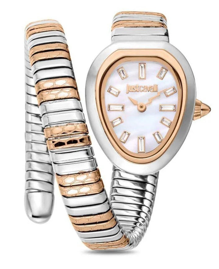 Just Cavalli Aversa Mother of Pearl Dial Two Tone Steel Strap Watch for Women - JC1L222M0065