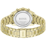 Hugo Boss Grand Tour Chronograph Brown Dial Gold Steel Strap Watch for Women - 1502770