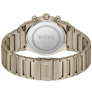 Hugo Boss Candor Chronograph Green Dial Brown Steel Strap Watch for Men - 1514222
