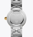 Tory Burch Reva Gold Dial Two Tone Steel Strap Watch for Women - TBW4016