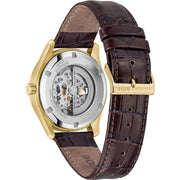 Hugo Boss Principle Skeleton Grey Dial Brown Leather Strap Watch for Men - 1514235