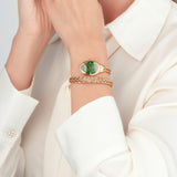 Just Cavalli Novara Green Dial Rose Gold Steel Strap Watch for Women - JC1L264M0045