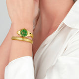 Just Cavalli Amalfi Green Dial Gold Steel Strap Watch for Women - JC1L270M0035